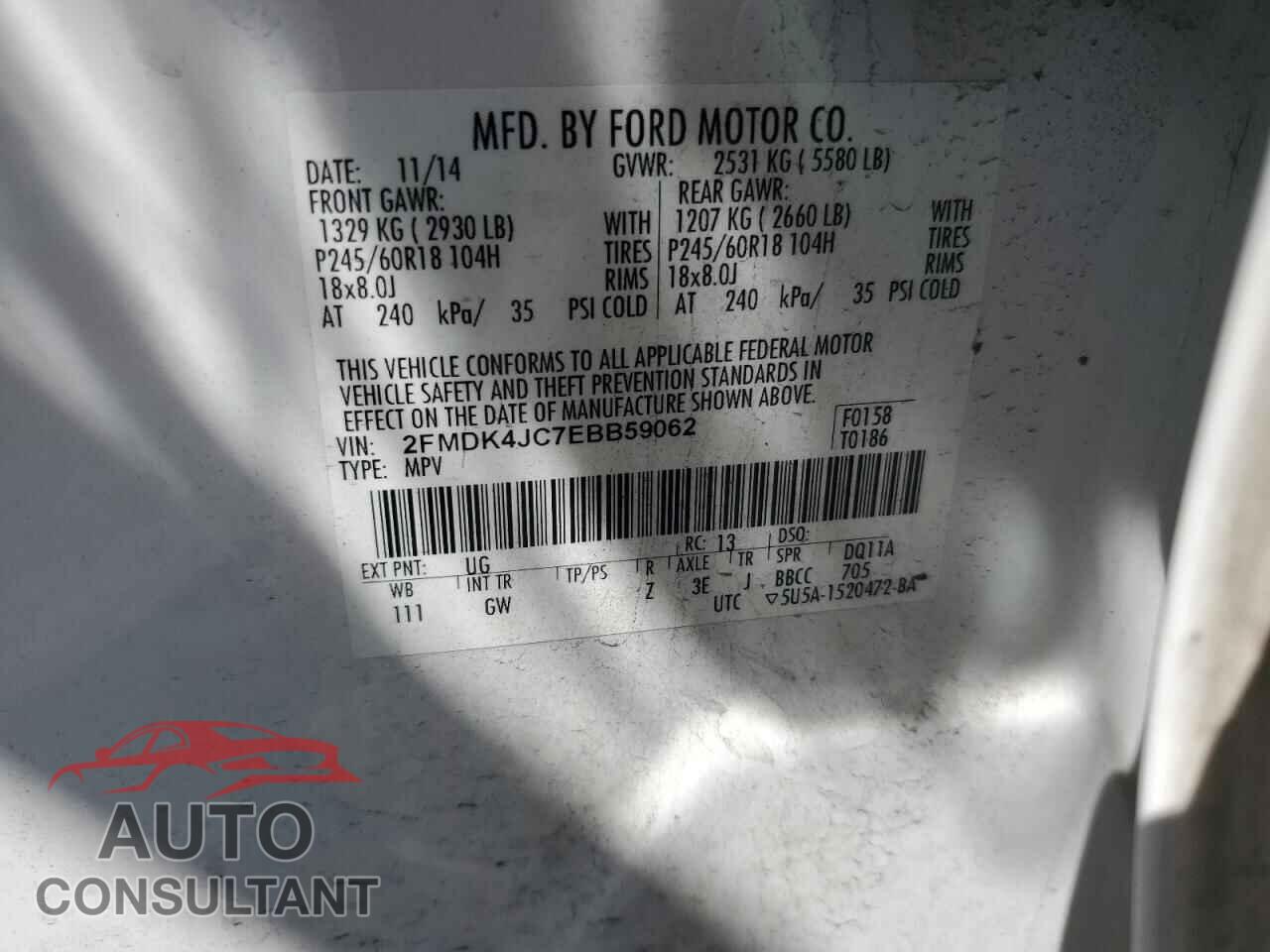FORD EDGE 2014 - 2FMDK4JC7EBB59062