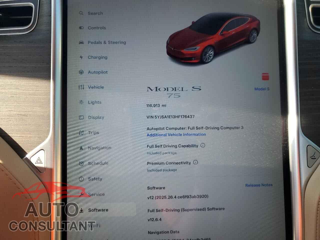 TESLA MODEL S 2017 - 5YJSA1E13HF176437