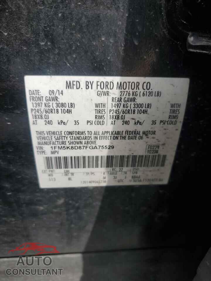FORD EXPLORER 2015 - 1FM5K8D87FGA75529