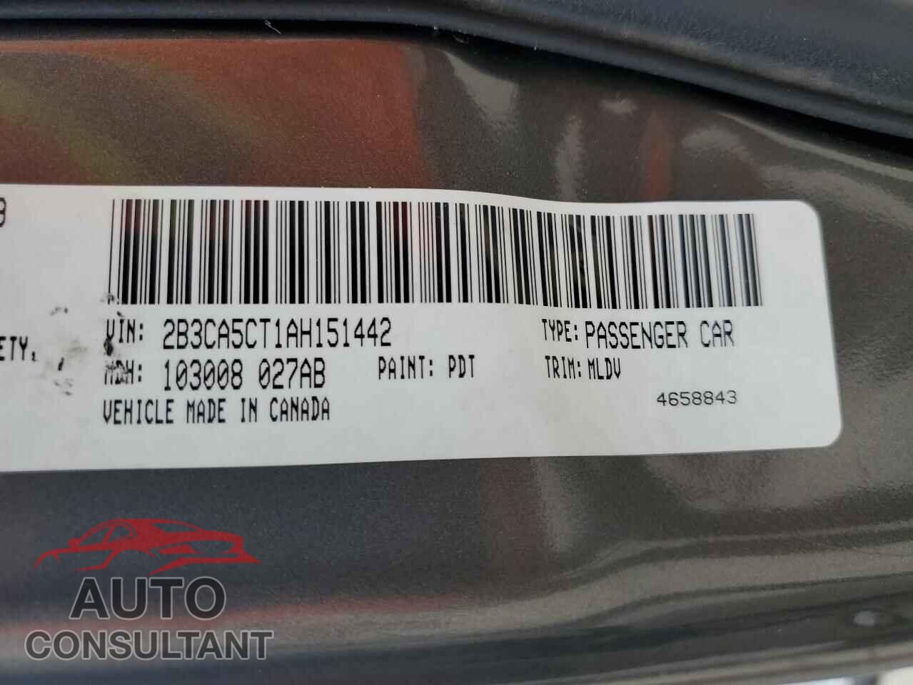 DODGE CHARGER 2010 - 2B3CA5CT1AH151442