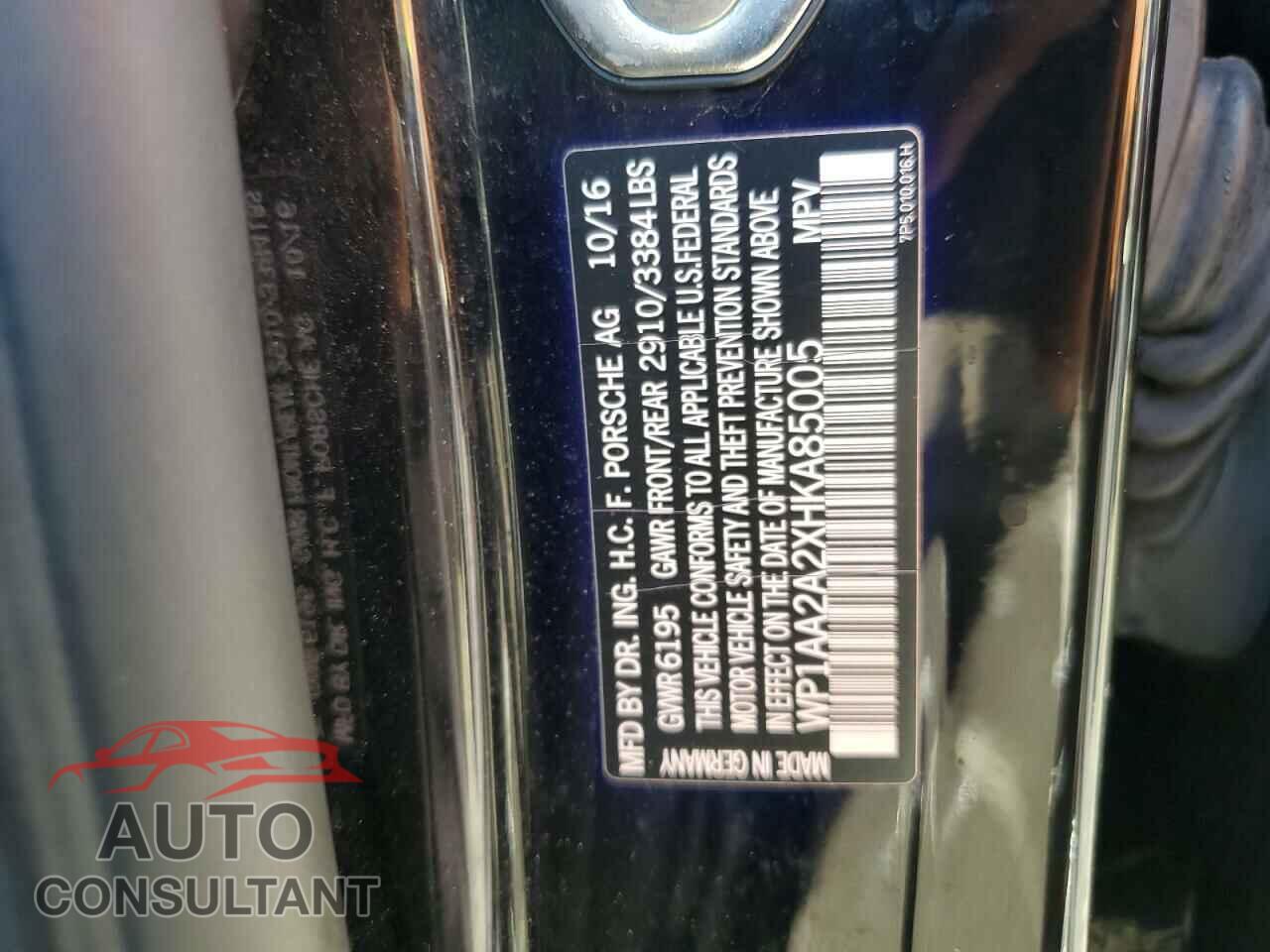 PORSCHE CAYENNE 2017 - WP1AA2A2XHKA85005