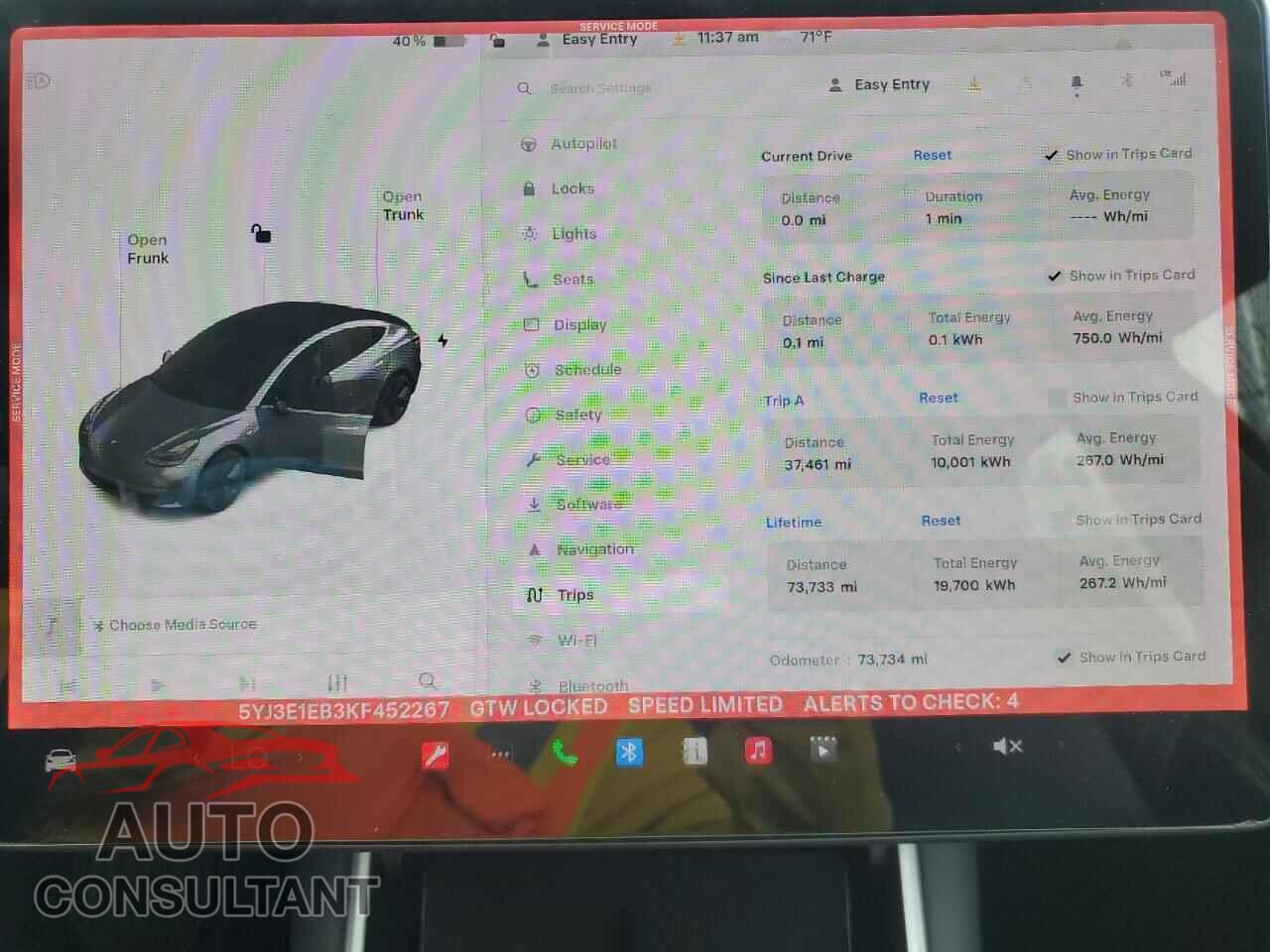 TESLA MODEL 3 2019 - 5YJ3E1EB3KF452267