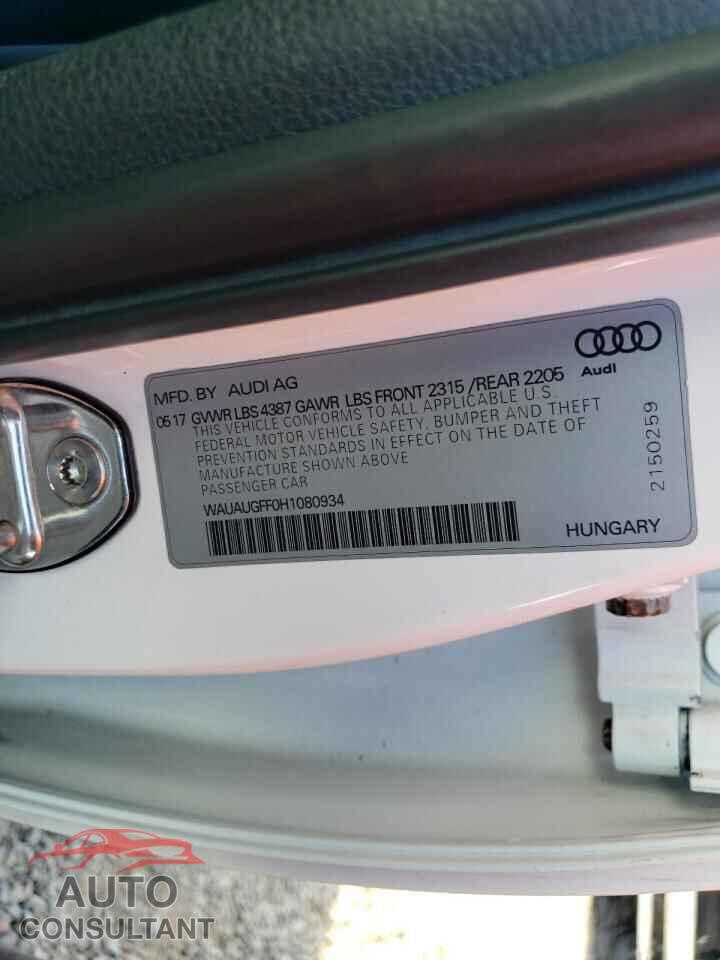 AUDI A3 2017 - WAUAUGFF0H1080934