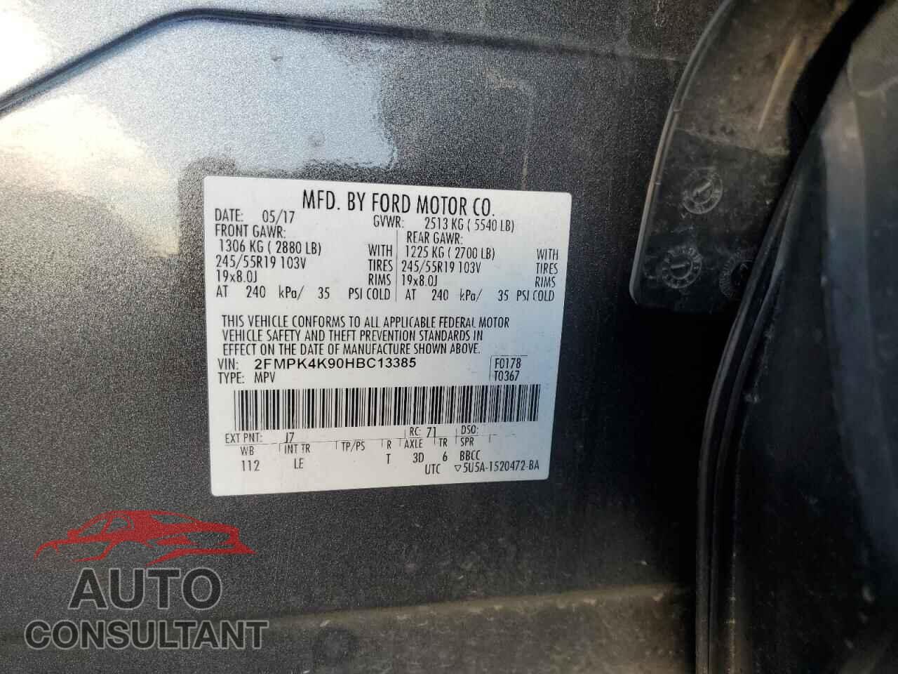 FORD EDGE 2017 - 2FMPK4K90HBC13385