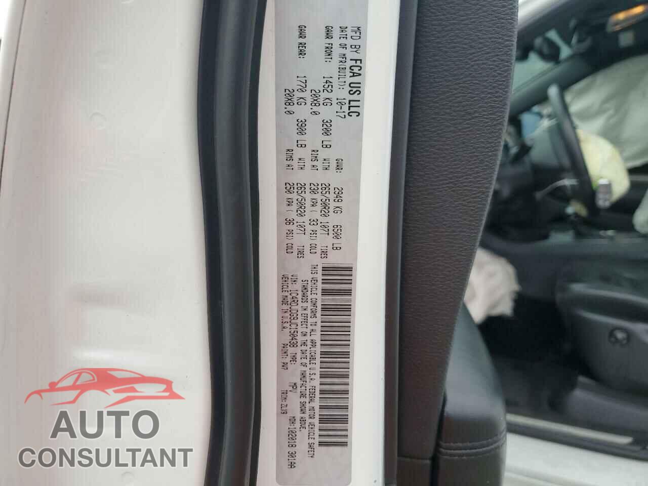 DODGE DURANGO 2018 - 1C4RDJDG9JC150438