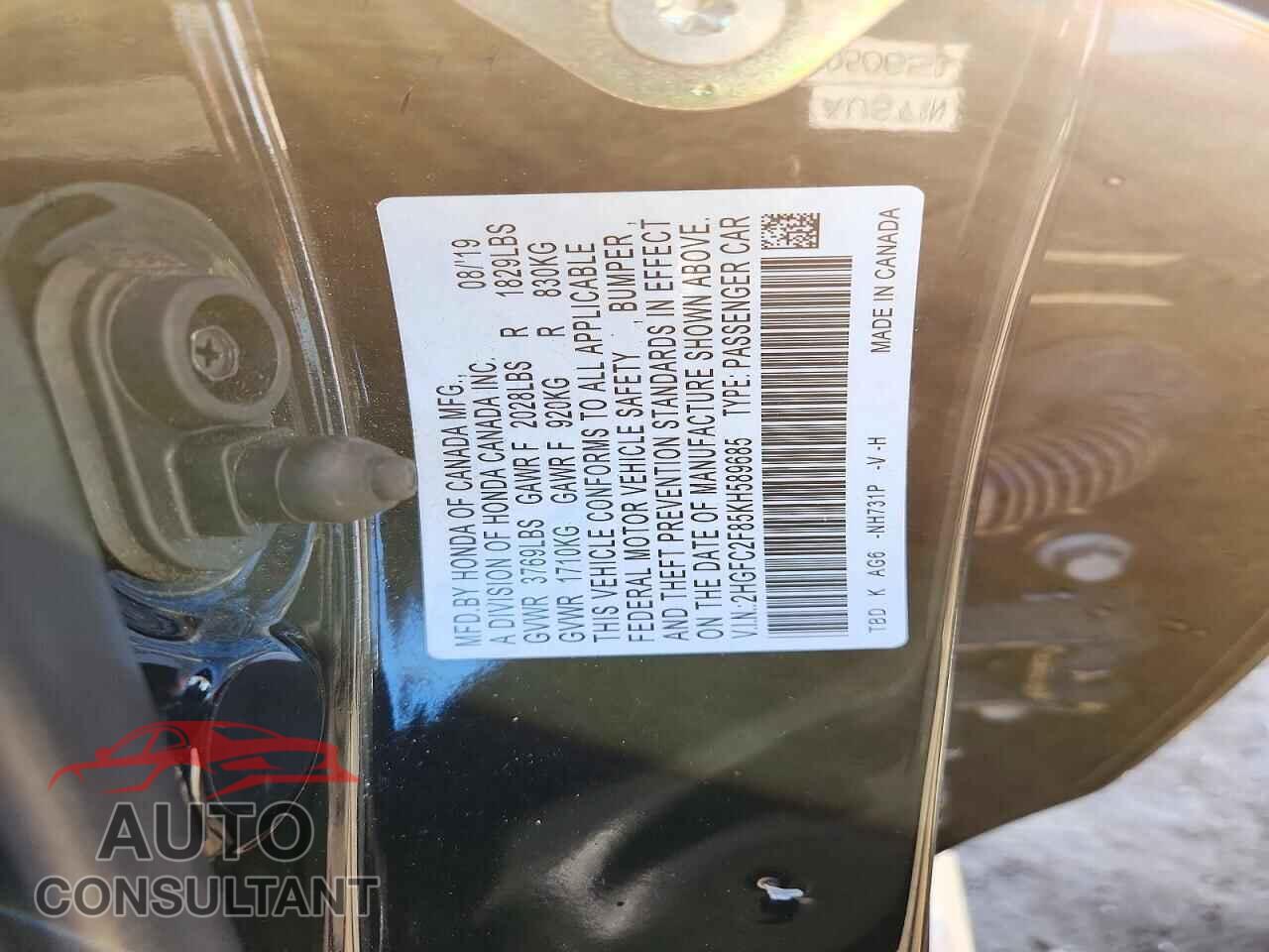 HONDA CIVIC 2019 - 2HGFC2F85KH589685