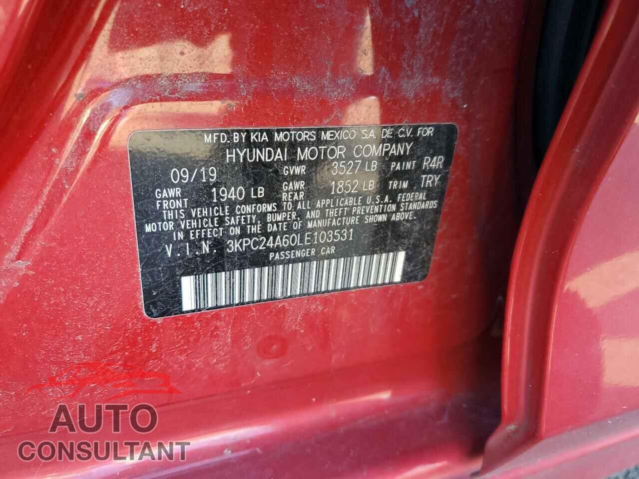 HYUNDAI ACCENT 2020 - 3KPC24A60LE103531