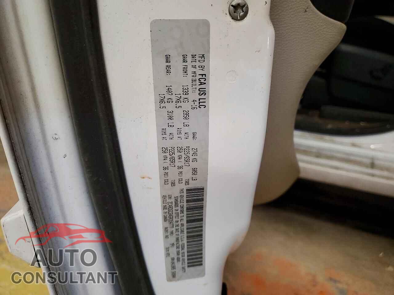 DODGE CARAVAN 2016 - 2C4RDGCG4GR354777