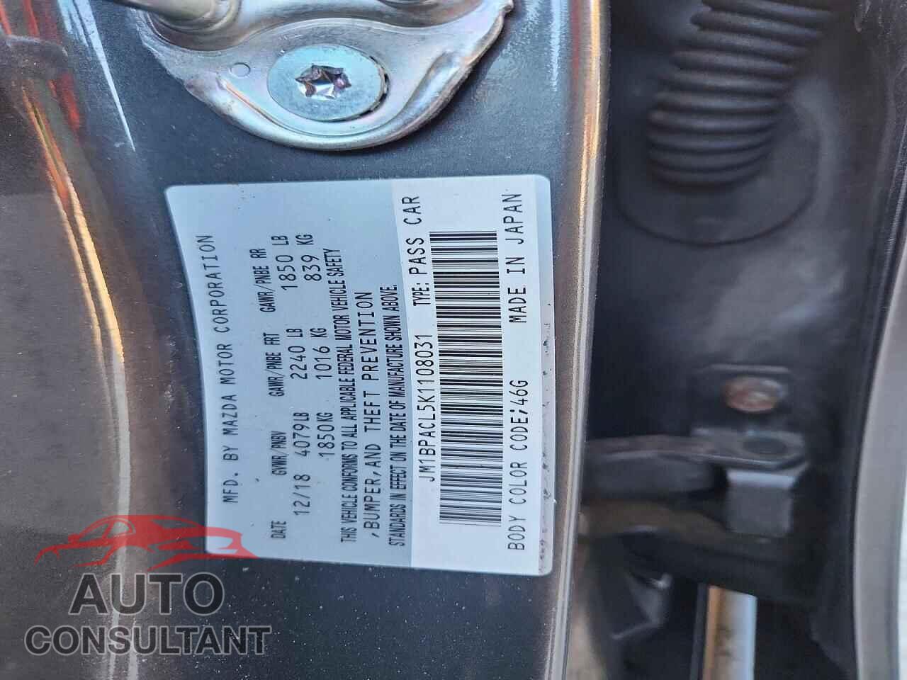 MAZDA 3 2019 - JM1BPACL5K1108031