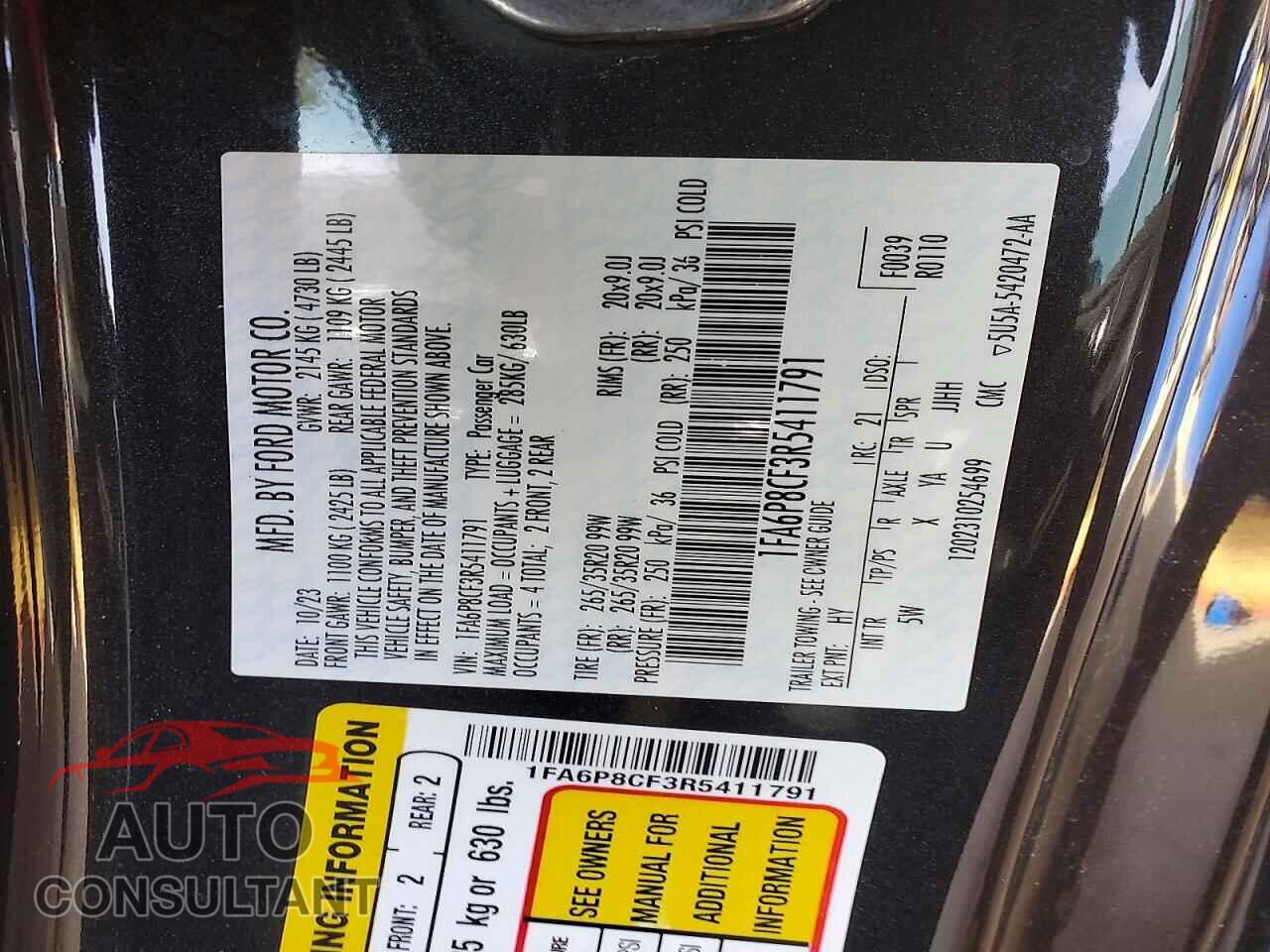 FORD MUSTANG 2024 - 1FA6P8CF3R5411791