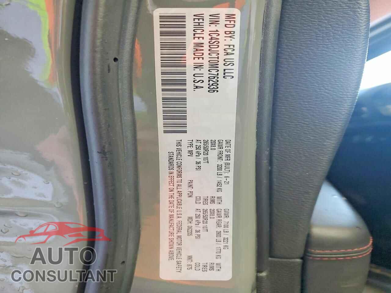 DODGE DURANGO 2021 - 1C4SDJCT0MC762936