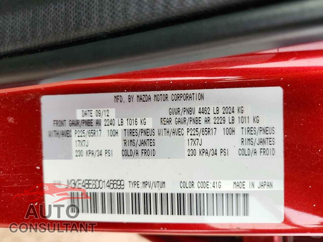 MAZDA CX-5 2013 - JM3KE4BE8D0146699