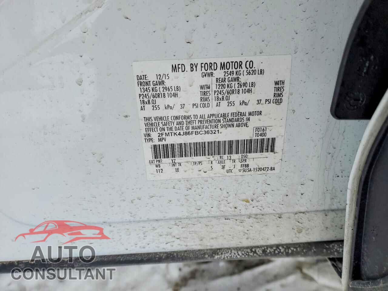 FORD EDGE 2015 - 2FMTK4J86FBC36321