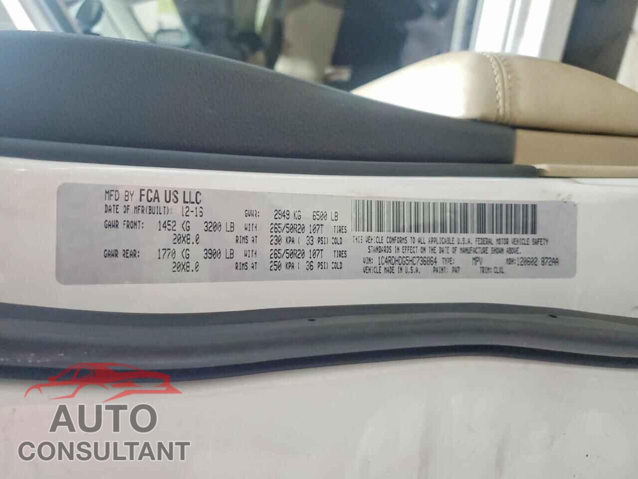 DODGE DURANGO 2017 - 1C4RDHDG5HC736864