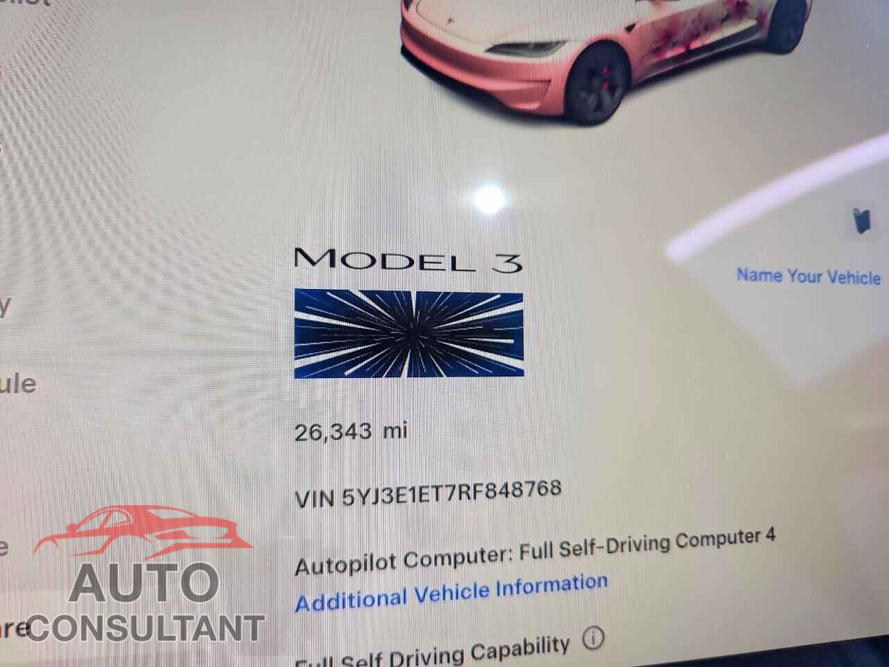 TESLA MODEL 3 2024 - 5YJ3E1ET7RF848768