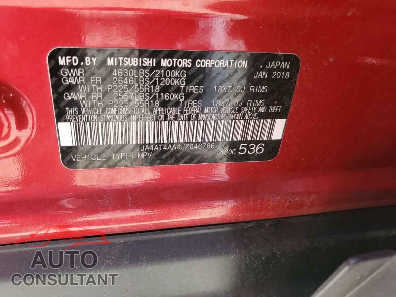 MITSUBISHI ECLIPSE 2018 - JA4AT4AA4JZ046786