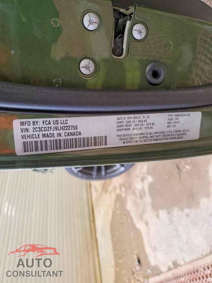 DODGE CHALLENGER 2020 - 2C3CDZFJ9LH222756
