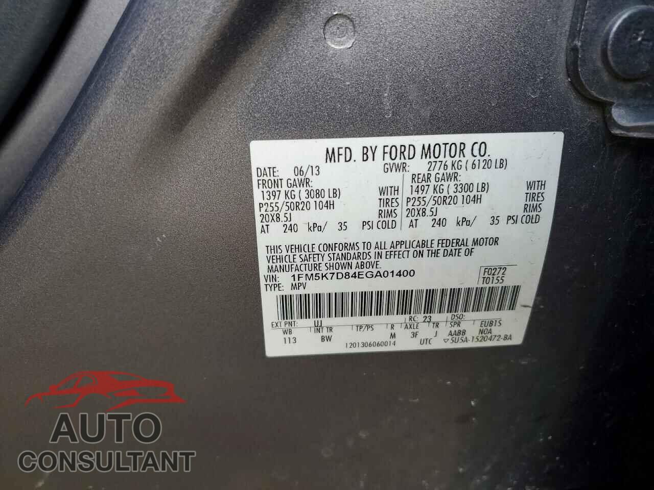 FORD EXPLORER 2014 - 1FM5K7D84EGA01400
