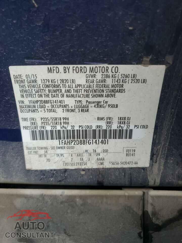 FORD TAURUS 2015 - 1FAHP2D88FG141401