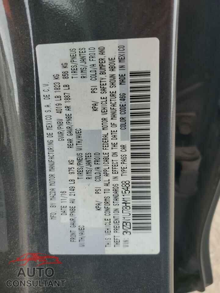 MAZDA 3 2017 - 3MZBN1U78HM115488