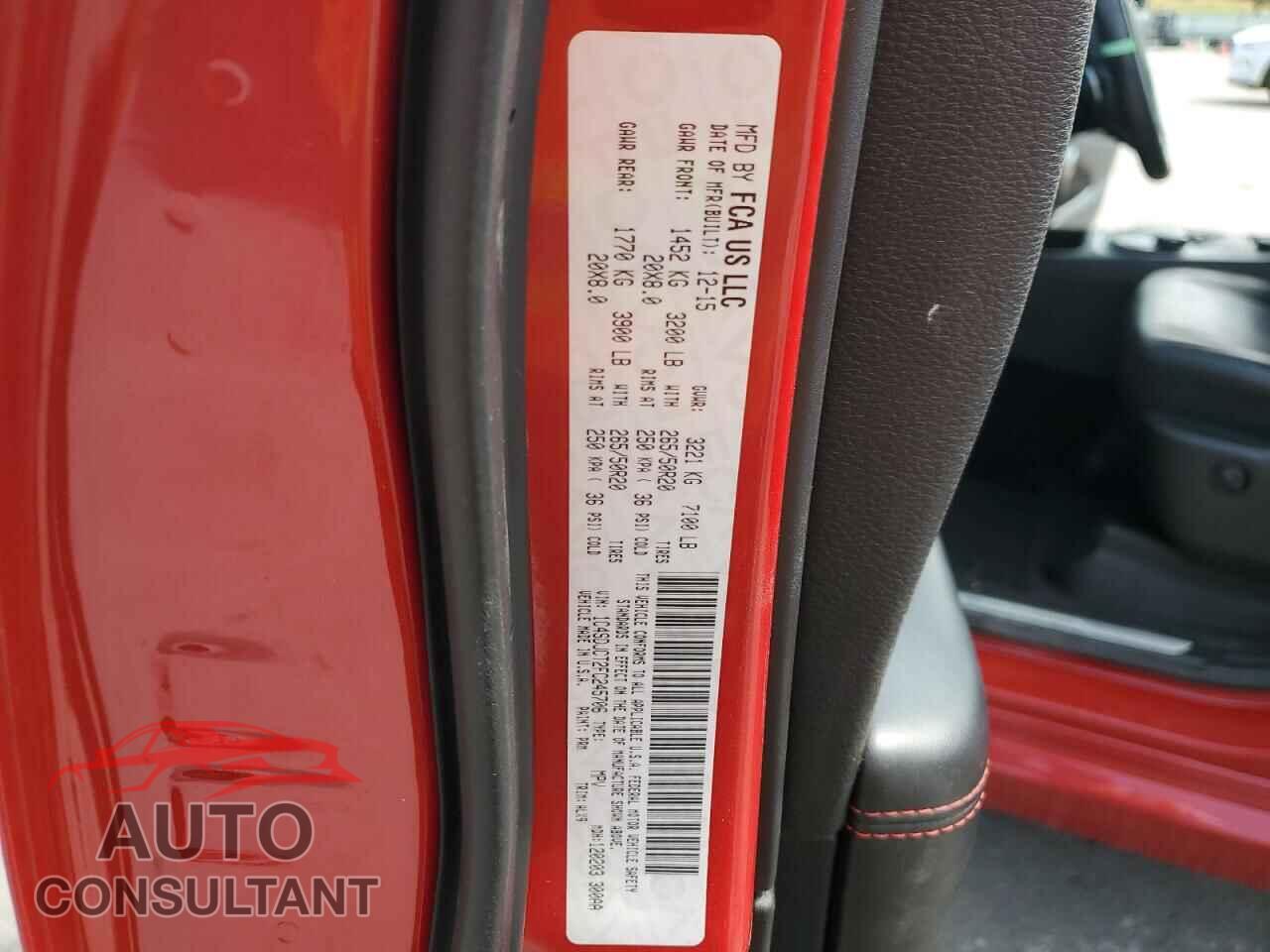 DODGE DURANGO 2015 - 1C4SDJCT2FC245706