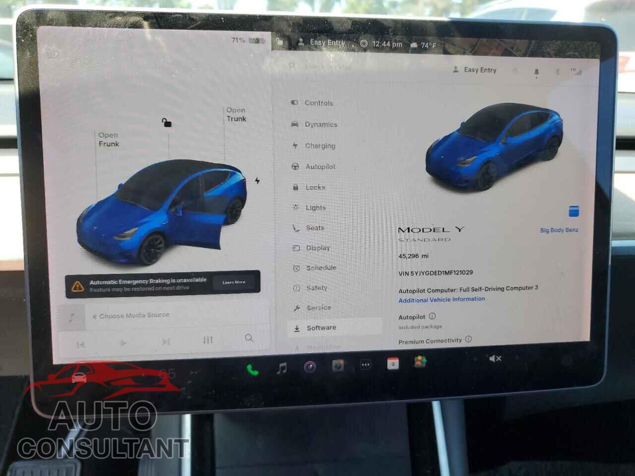 TESLA MODEL Y 2021 - 5YJYGDED1MF121029