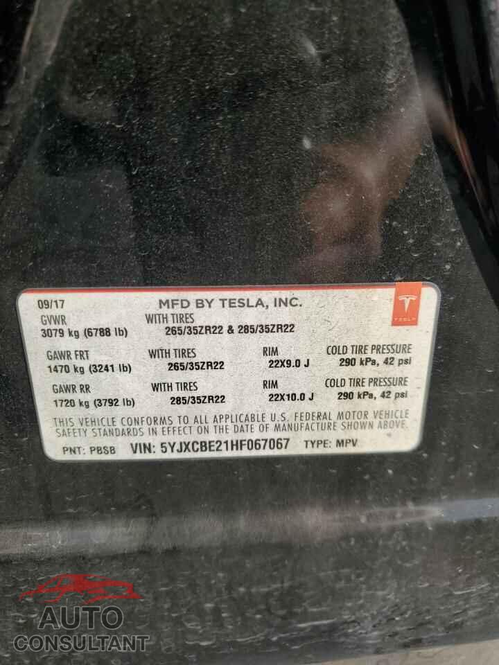 TESLA MODEL X 2017 - 5YJXCBE21HF067067