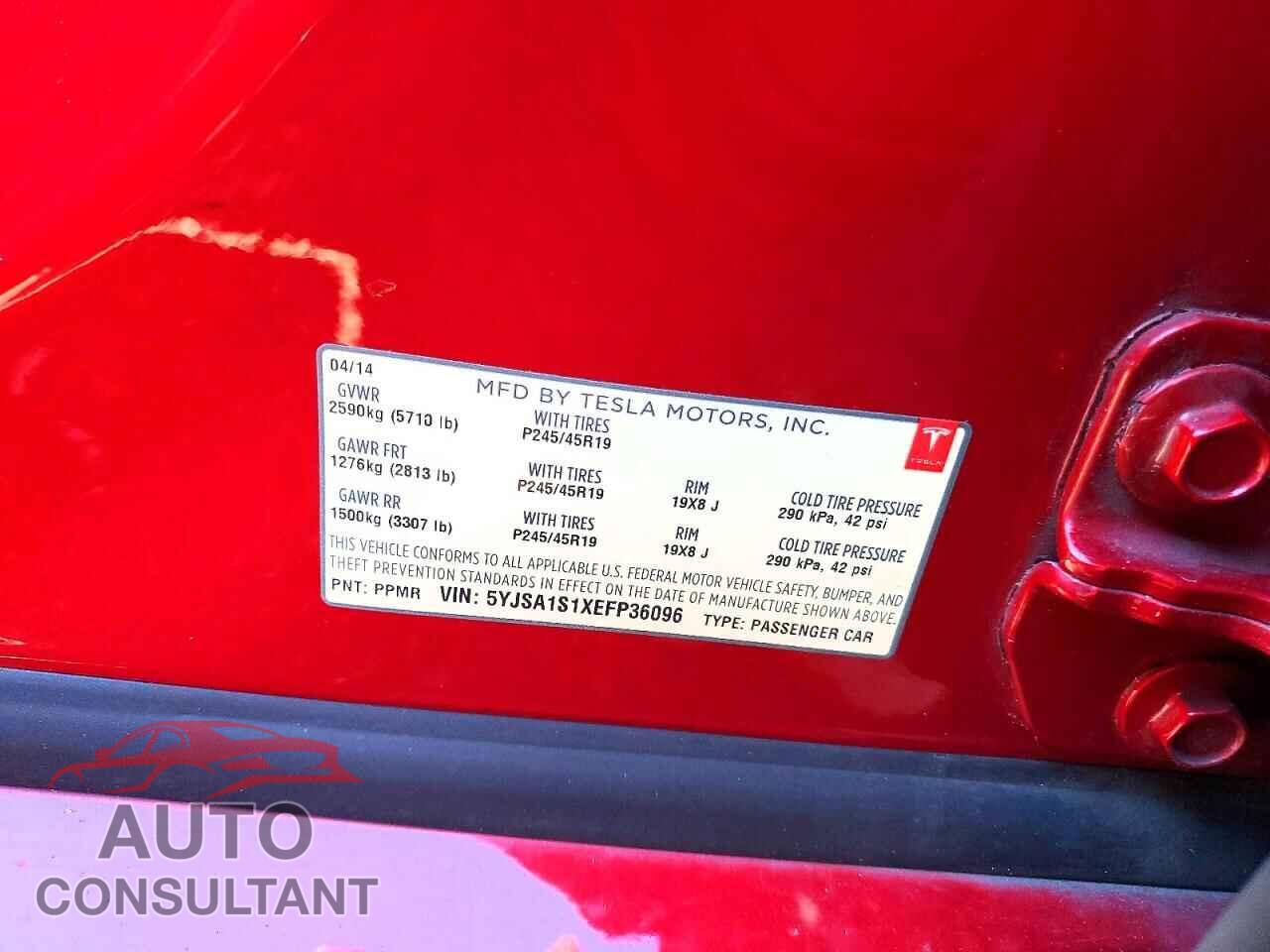 TESLA MODEL S 2014 - 5YJSA1S1XEFP36096