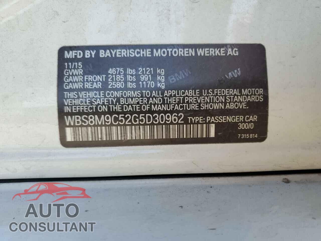 BMW M3 2016 - WBS8M9C52G5D30962