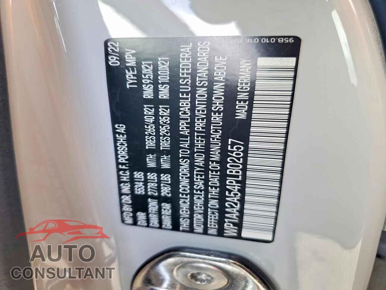 PORSCHE MACAN BASE 2023 - WP1AA2A54PLB02657