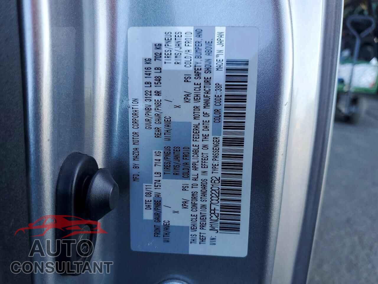 MAZDA MX-5 MIATA 2012 - JM1NC2PF7C0220162