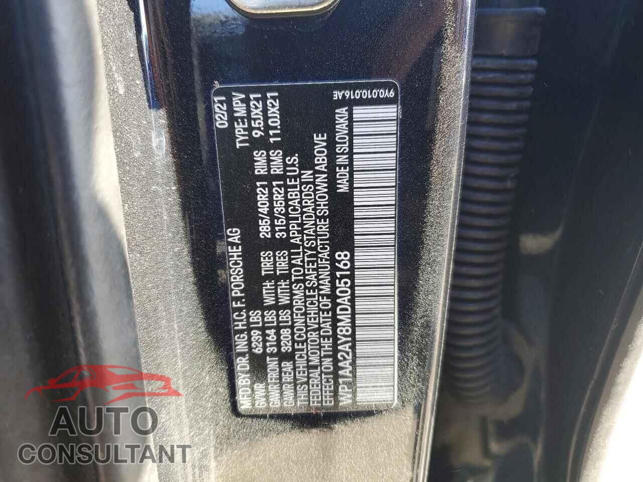 PORSCHE CAYENNE 2021 - WP1AA2AY8MDA05168