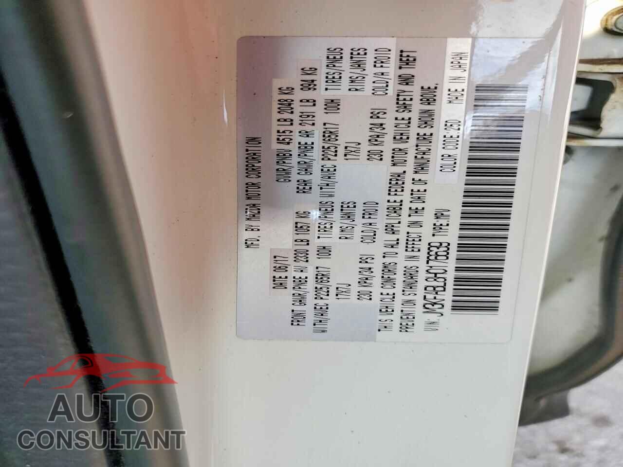 MAZDA CX-5 2017 - JM3KFABL8H0176639