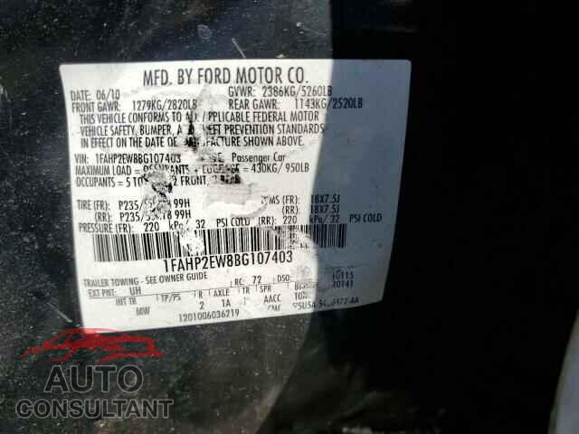 FORD TAURUS 2011 - 1FAHP2EW8BG107403