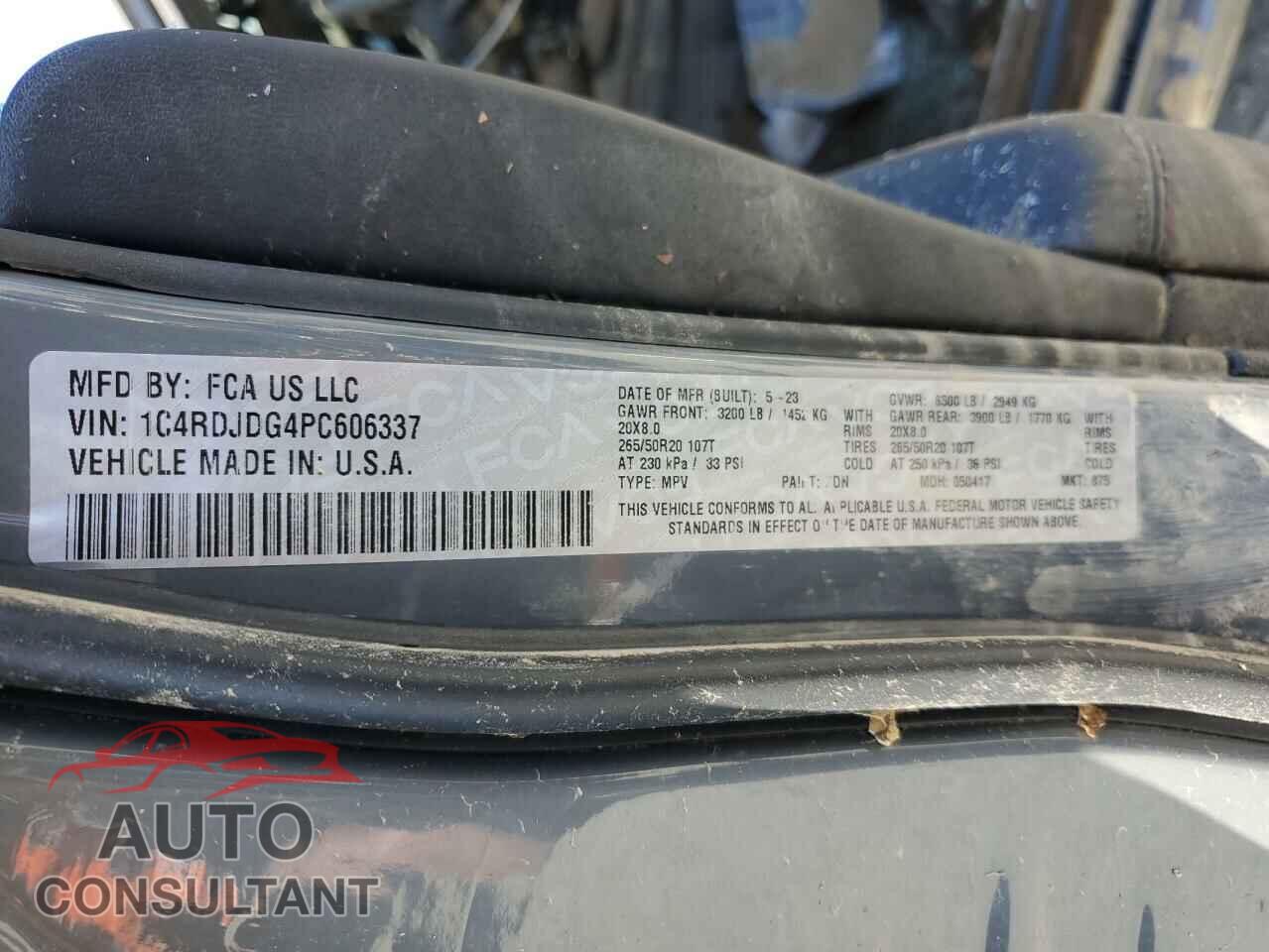 DODGE DURANGO 2023 - 1C4RDJDG4PC606337