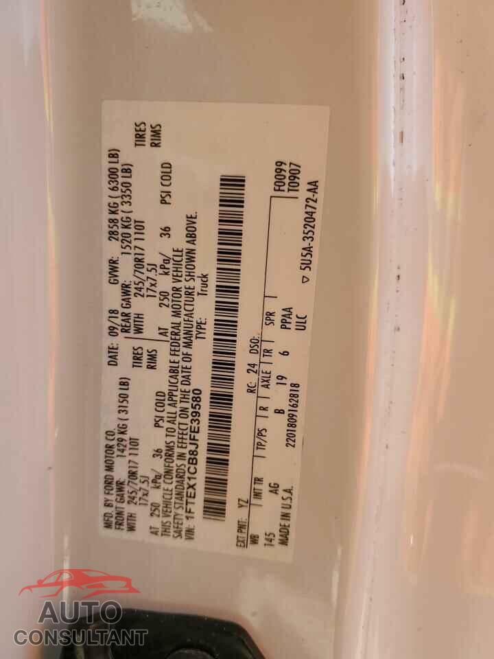 FORD F-150 2018 - 1FTEX1CB8JFE39580