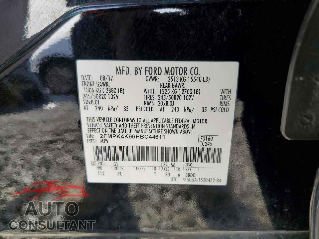 FORD EDGE 2017 - 2FMPK4K96HBC44611