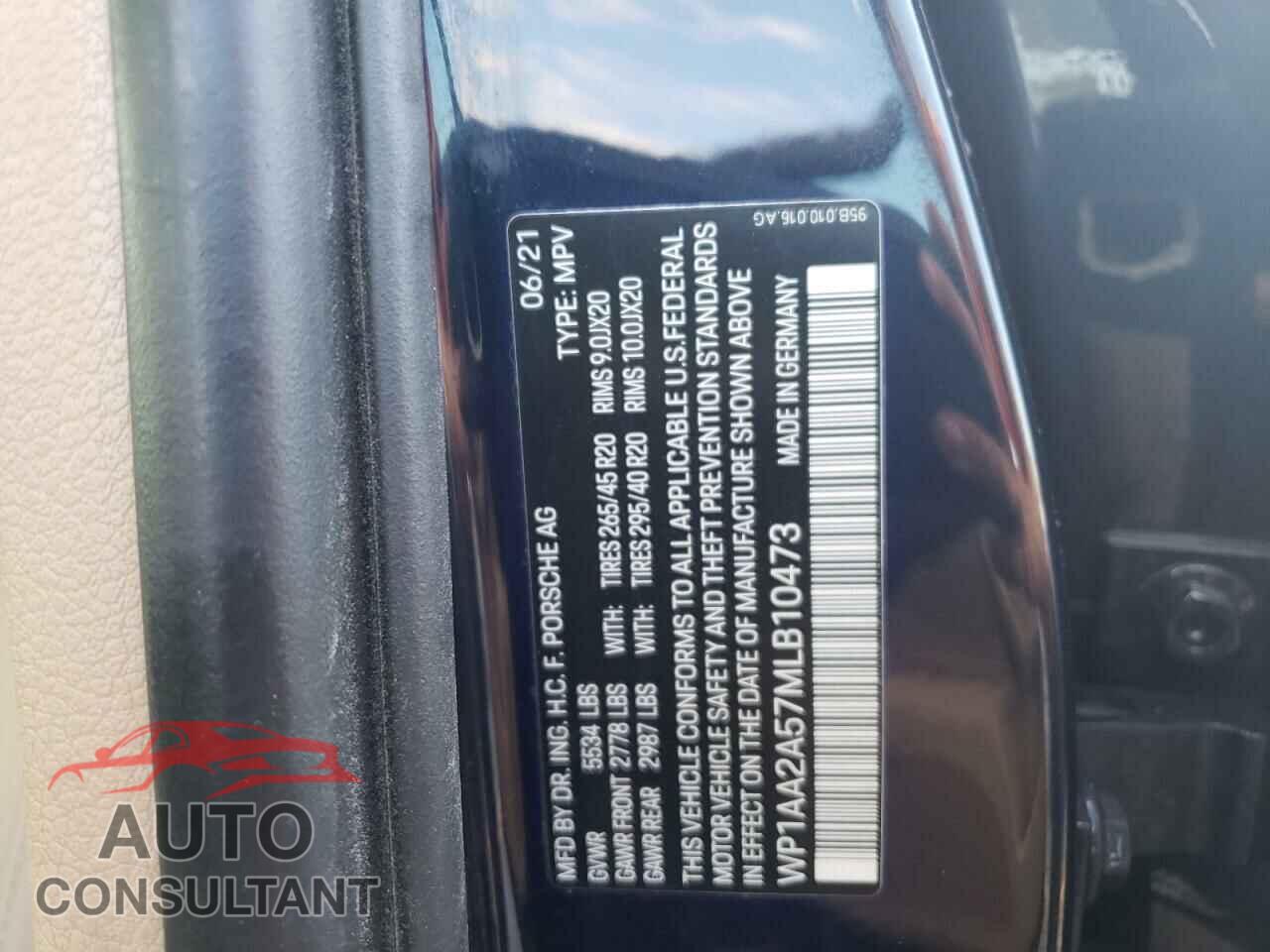 PORSCHE MACAN 2021 - WP1AA2A57MLB10473