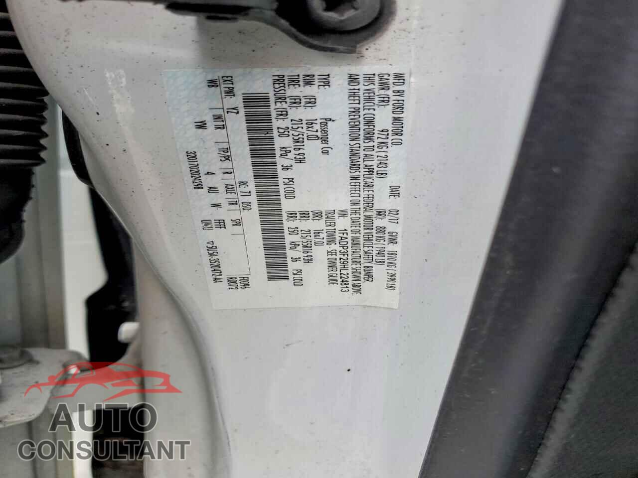 FORD FOCUS 2017 - 1FADP3F29HL224813