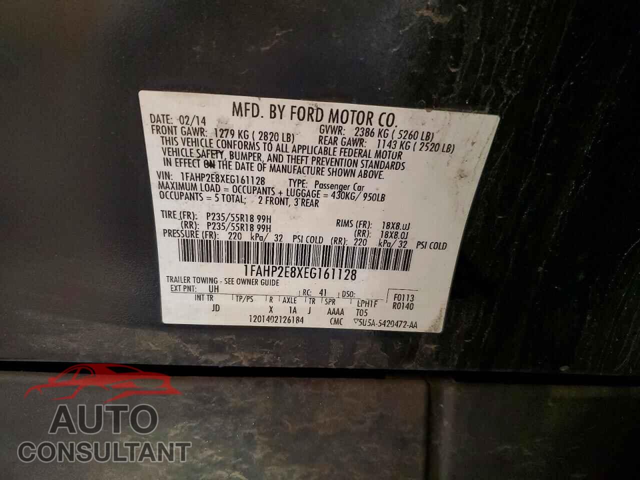 FORD TAURUS 2014 - 1FAHP2E8XEG161128