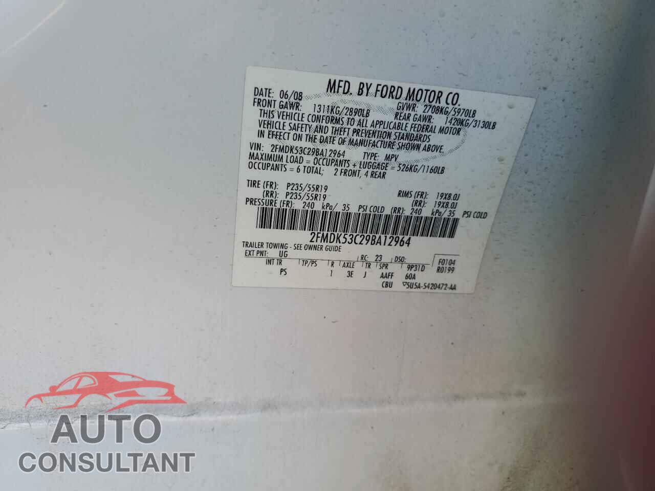 FORD FLEX 2009 - 2FMDK53C29BA12964