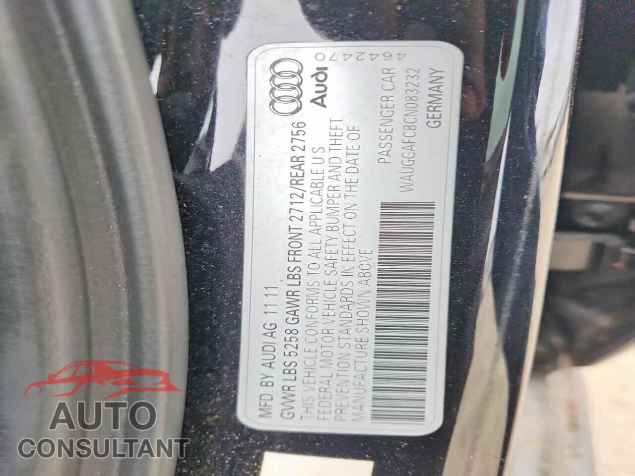 AUDI A6 2012 - WAUGGAFC8CN083232