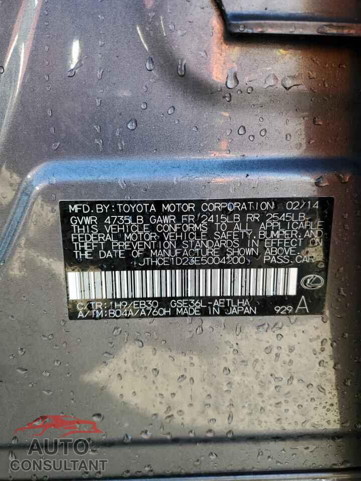 LEXUS IS 2014 - JTHCE1D23E5004200