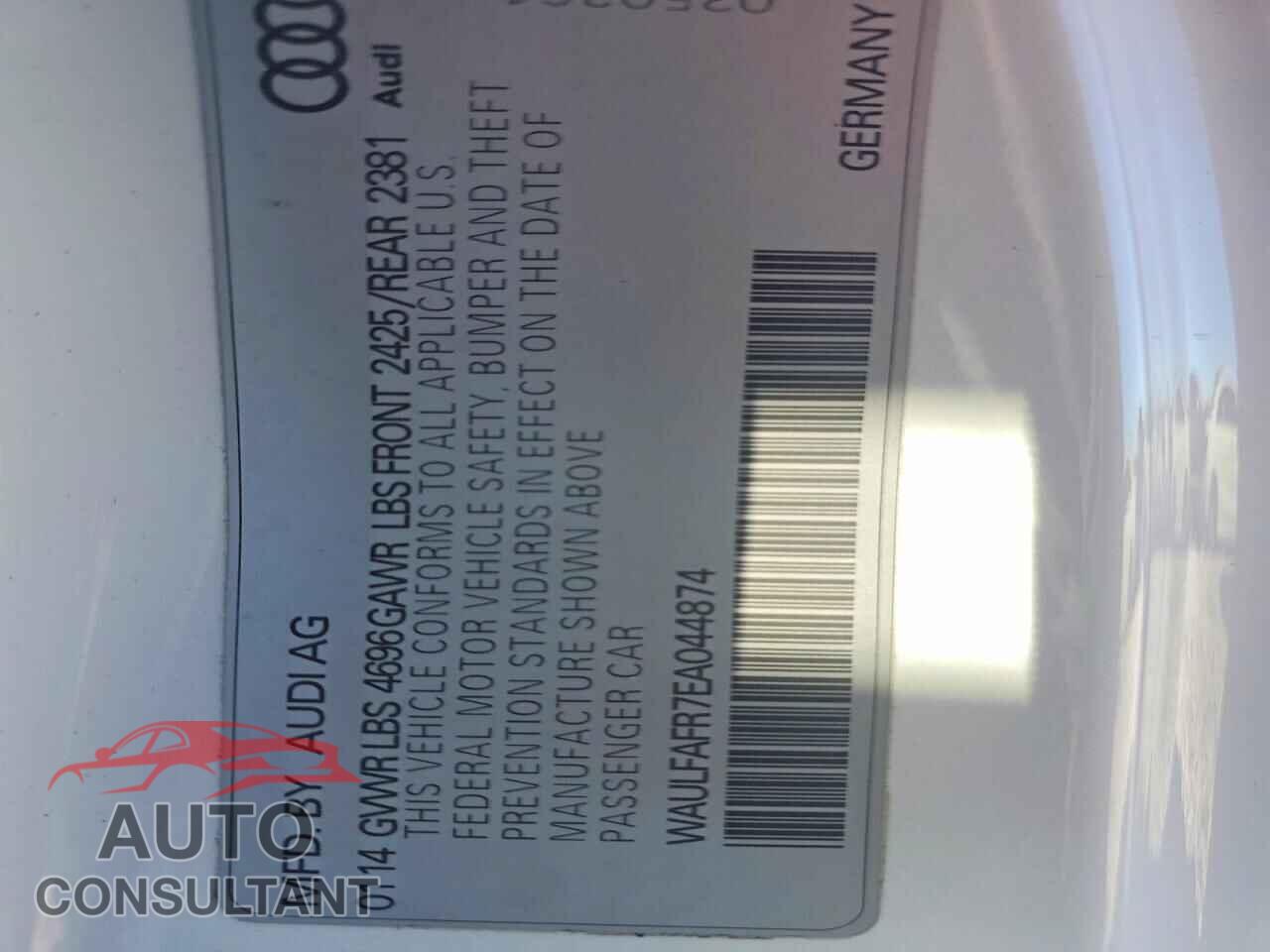 AUDI A5 2014 - WAULFAFR7EA044874
