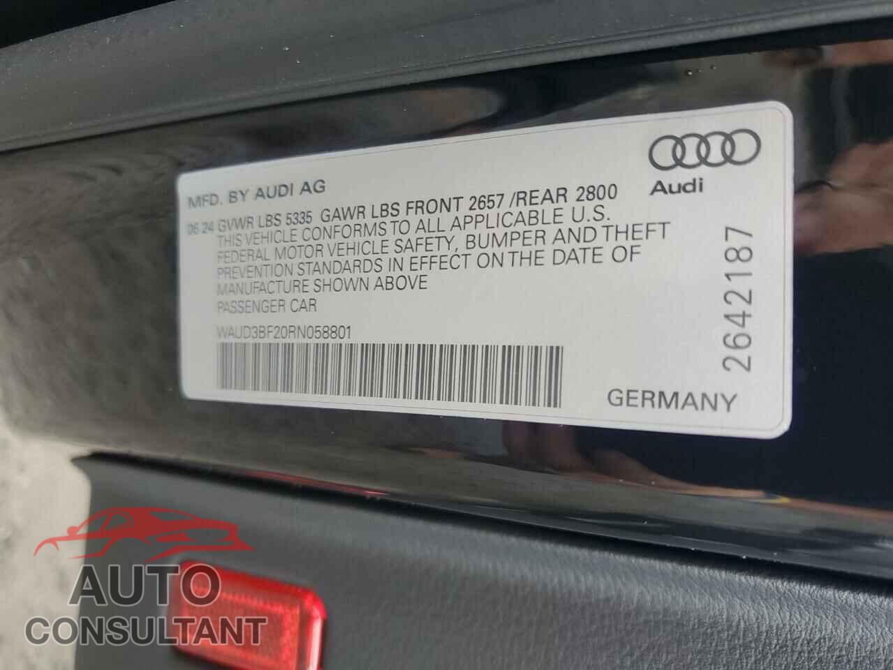 AUDI A6 2024 - WAUD3BF20RN058801