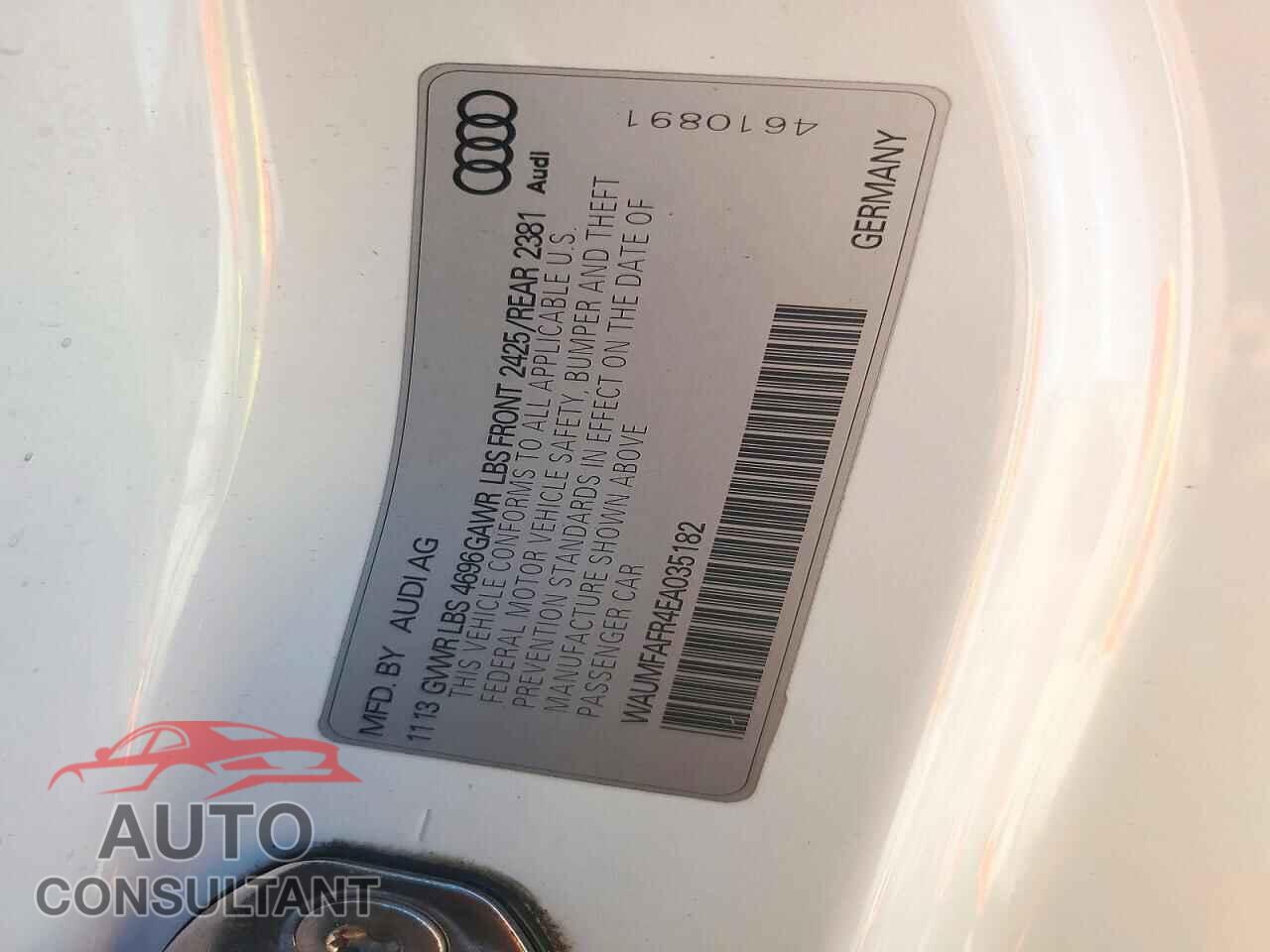 AUDI A5 2014 - WAUMFAFR4EA035182