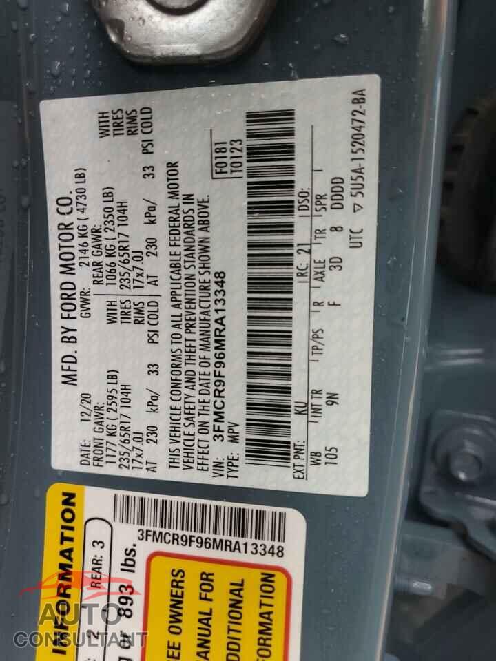 FORD BRONCO 2021 - 3FMCR9F96MRA13348