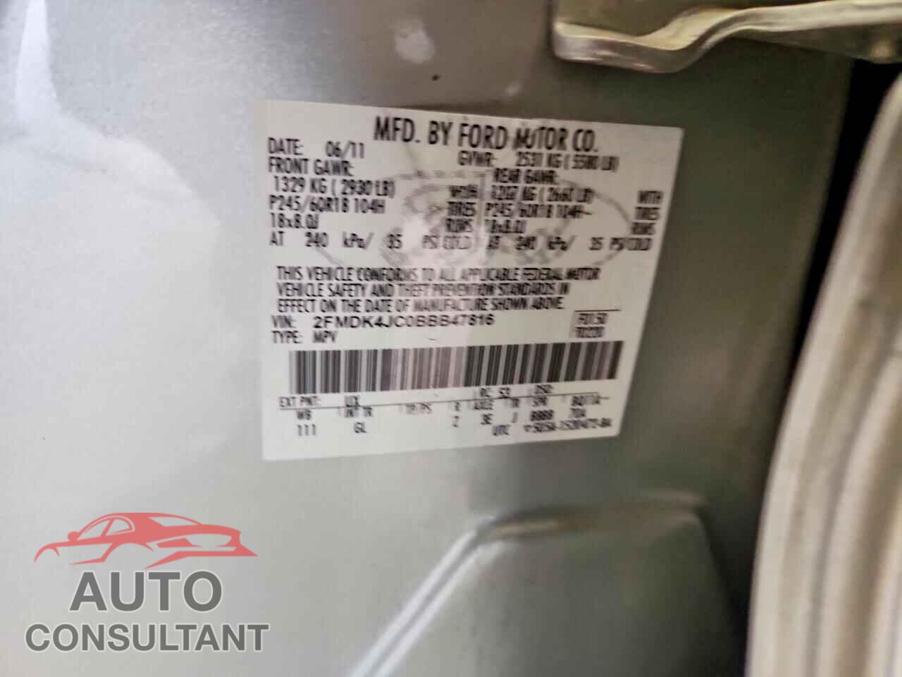 FORD EDGE 2011 - 2FMDK4JC0BBB47816