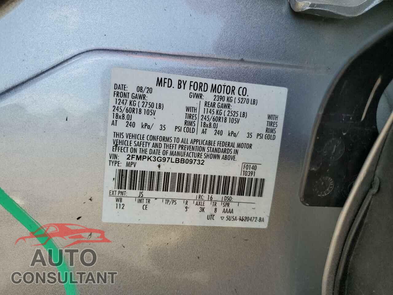 FORD EDGE 2020 - 2FMPK3G97LBB09732