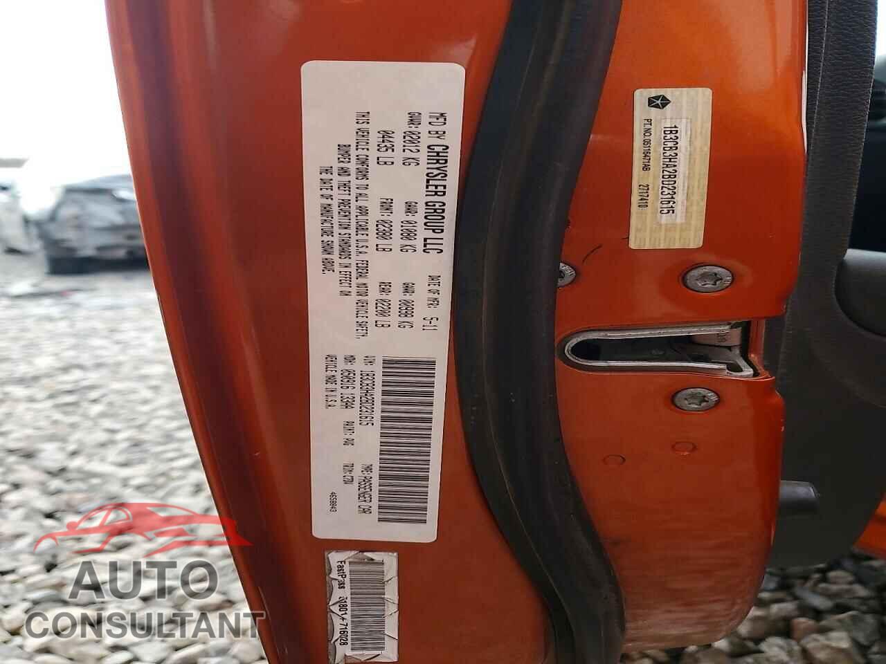 DODGE CALIBER 2011 - 1B3CB3HA2BD231615